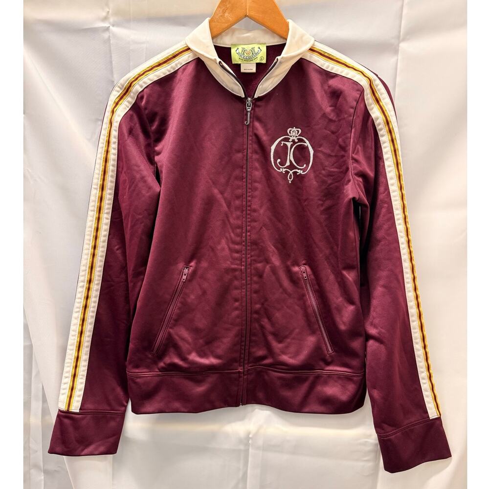 Juicy Couture Vintage 2000s Retro Burgendy Varsity Jacket Size Large